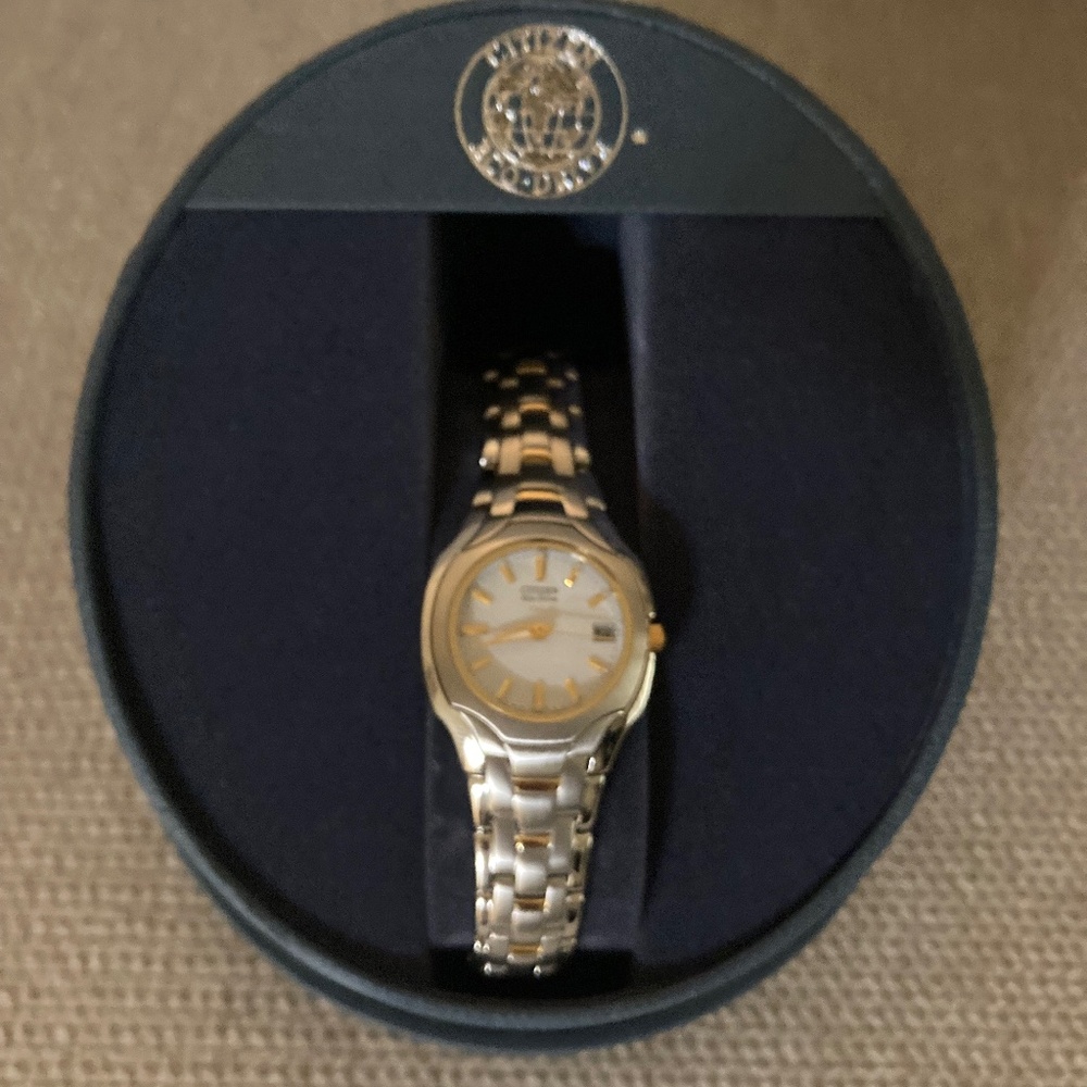 Eco-Drive Women's Corso Two-Tone Stainless Steel Bracelet Watch 28mm NIB🔥